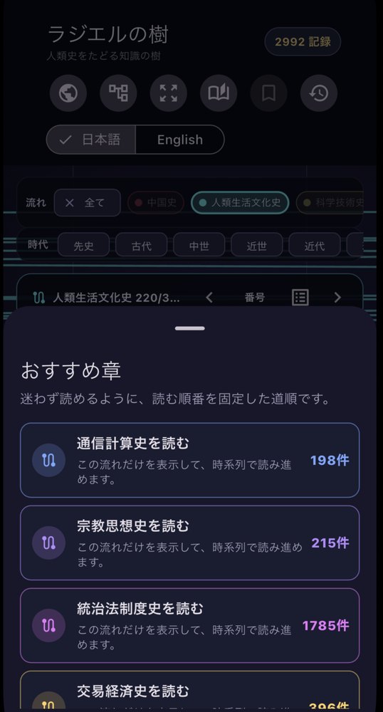 記録の一覧画面